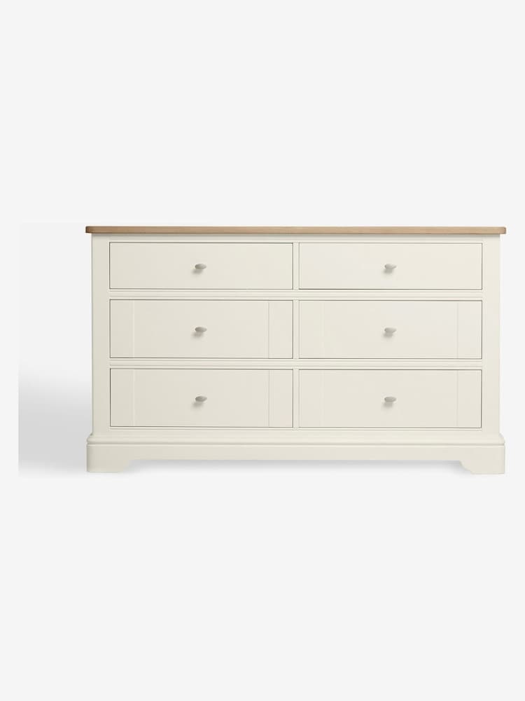 Chalk White Hampton Painted Oak Collection 6 Drawer Chest of Drawers - Image 2 of 9