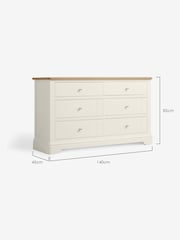 Chalk White Hampton Painted Oak Collection 6 Drawer Chest of Drawers - Image 7 of 9