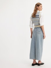 Levi's® Blue 100% Cotton Ankle Column Skirt - Image 4 of 10