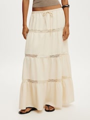 Cotton On Cream Haven Multi Tiered Maxi Skirt - Image 4 of 6