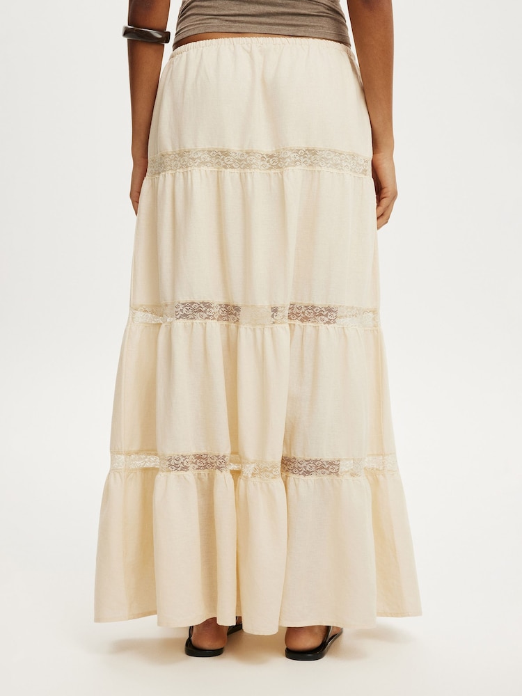 Cotton On Cream Haven Multi Tiered Maxi Skirt - Image 6 of 6