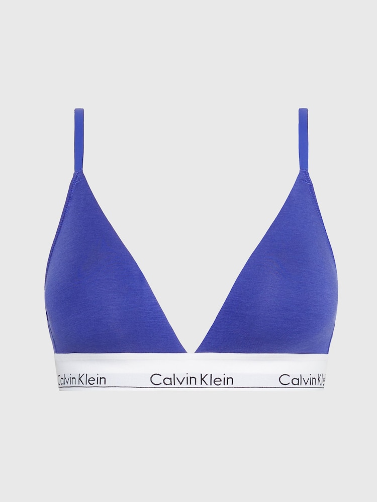 Calvin Klein Blue Modern Cotton Lined Triangle Bralette - Image 5 of 5