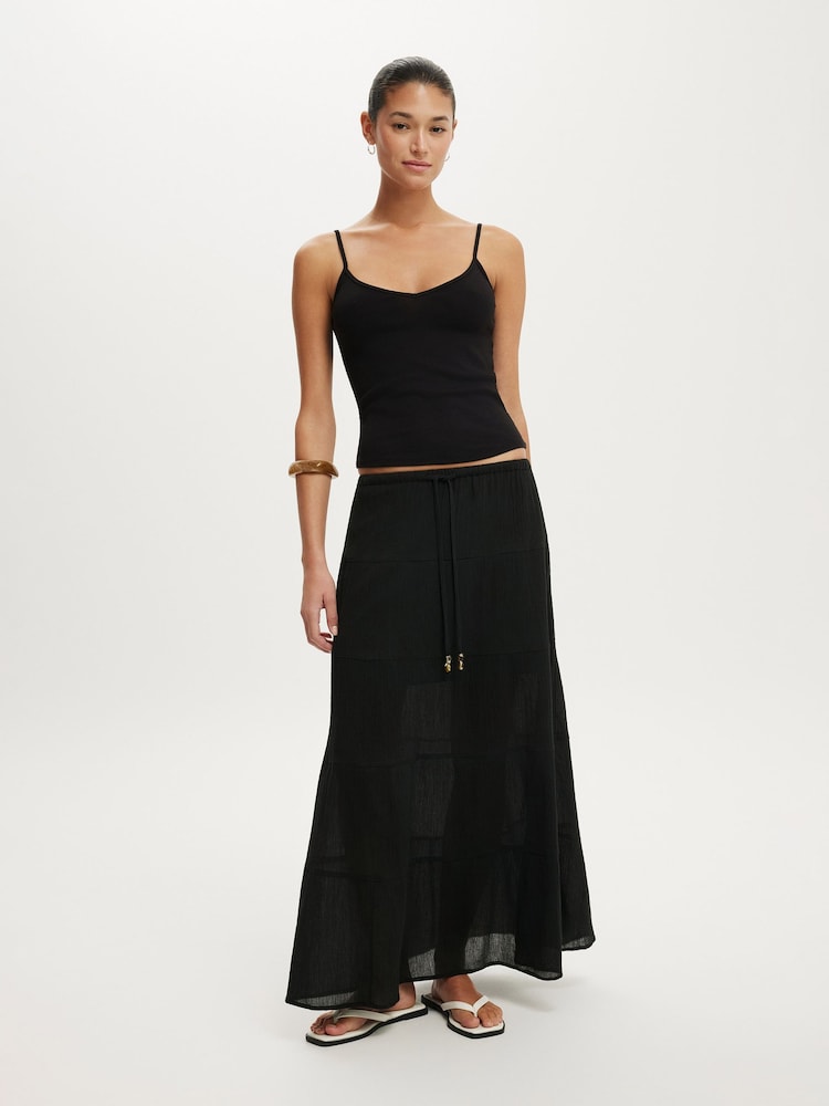 Cotton On Black Haven Multi Tiered Maxi Skirt - Image 1 of 6