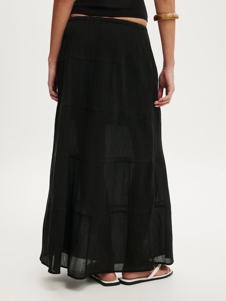 Cotton On Black Haven Multi Tiered Maxi Skirt - Image 6 of 6