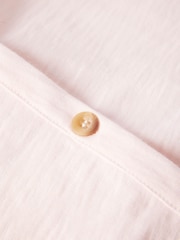 Whistles Pink Ella V-Neck Button Through T-Shirt - Image 5 of 5
