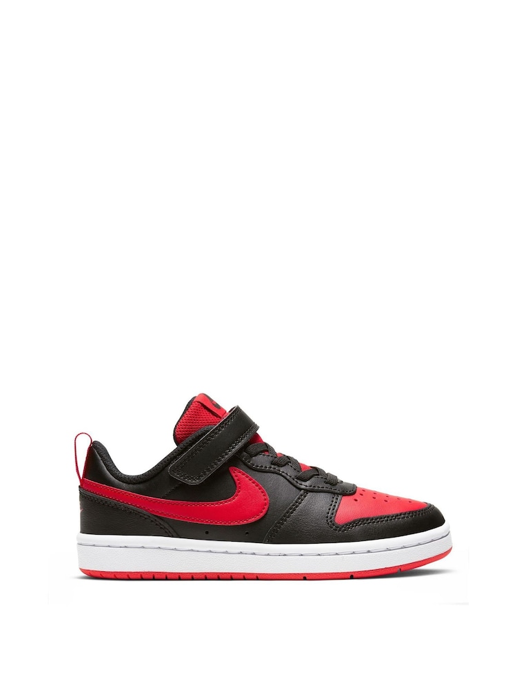 Schwarz, Rot - Nike Junior Court Borough Niedrige Turnschuhe - Bild 1 von 10 Schwarz, Rot - Nike Junior Court Borough Niedrige Turnschuhe - Bild 1 von 10