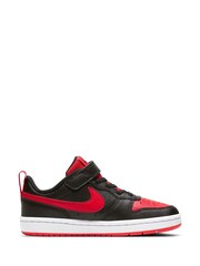 Nike Black/Red Junior Court Borough Low Trainers - Image 4 of 10