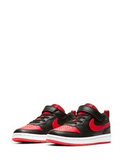 Nike Black/Red Junior Court Borough Low Trainers - Image 6 of 10