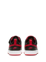 Nike Black/Red Junior Court Borough Low Trainers - Image 8 of 10