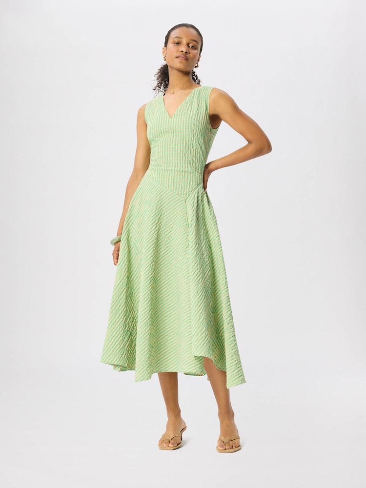 Whistles Green Check V-Neck Asymmetric Dress - Image 5 of 5 Whistles Green Check V-Neck Asymmetric Dress - Image 5 of 5
