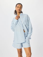 Whistles Blue Cotton Poplin Stripe Shirt - Image 1 of 5