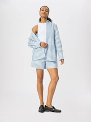 Whistles Blue Cotton Poplin Stripe Shirt - Image 3 of 5