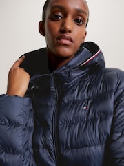 Tommy Hilfiger Blue Padded Maxi Coat - Image 3 of 11
