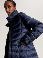 Tommy Hilfiger Blue Padded Maxi Coat - Image 4 of 11