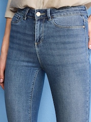 Mid Blue Denim Power Stretch Denim Leggings - Image 4 of 6