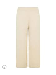 Yours Curve Cream Knitted Wide Leg Trousers - Image 5 of 6
