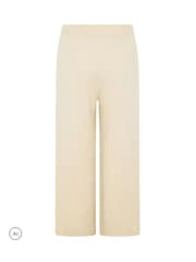Yours Curve Cream Knitted Wide Leg Trousers - Image 6 of 6