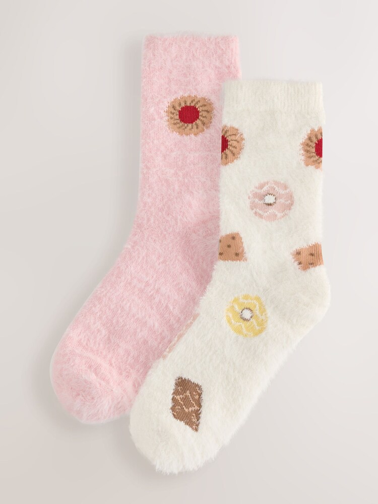 Assorted Biscuits Super Furry Cosy Socks 2 Pack - Image 1 of 5 Assorted Biscuits Super Furry Cosy Socks 2 Pack - Image 1 of 5
