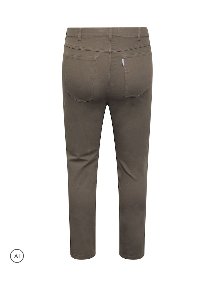 BadRhino Big & Tall Brown Cotton Twill Trousers - Image 6 of 6