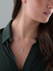 Beaverbrooks 9ct White Gold Diamond Aquamarine Pendant - Image 3 of 3