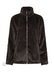 Long Tall Sally Faux Fur Zip Jacket - Image 1 de 2