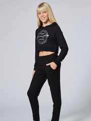 Pineapple Black Viscose Relaxed Fit Jersey Joggers - Image 3 of 5