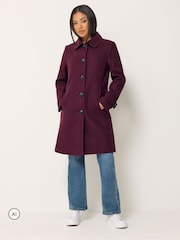 M&Co Purple Button Up Collared Coat - Image 2 of 6