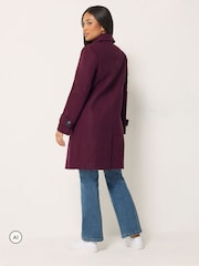 M&Co Purple Button Up Collared Coat - Image 3 of 6