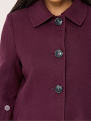 M&Co Purple Button Up Collared Coat - Image 4 of 6