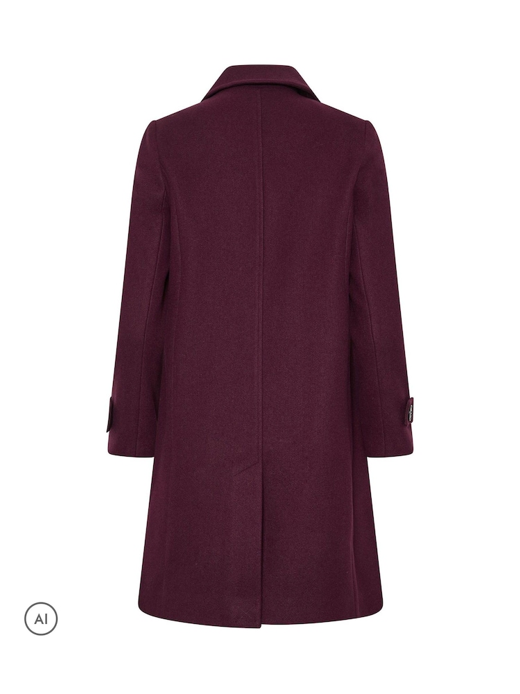M&Co Purple Button Up Collared Coat - Image 6 of 6 M&Co Purple Button Up Collared Coat - Image 6 of 6