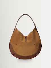 Polo Ralph Lauren Brown ID Medium Suede Shoulder Bag With Leather Trim - Image 2 of 5