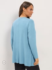 Yours Curve Blue Waterfall Cardigan - Image 3 of 6