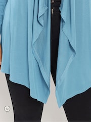 Yours Curve Blue Waterfall Cardigan - Image 4 of 6