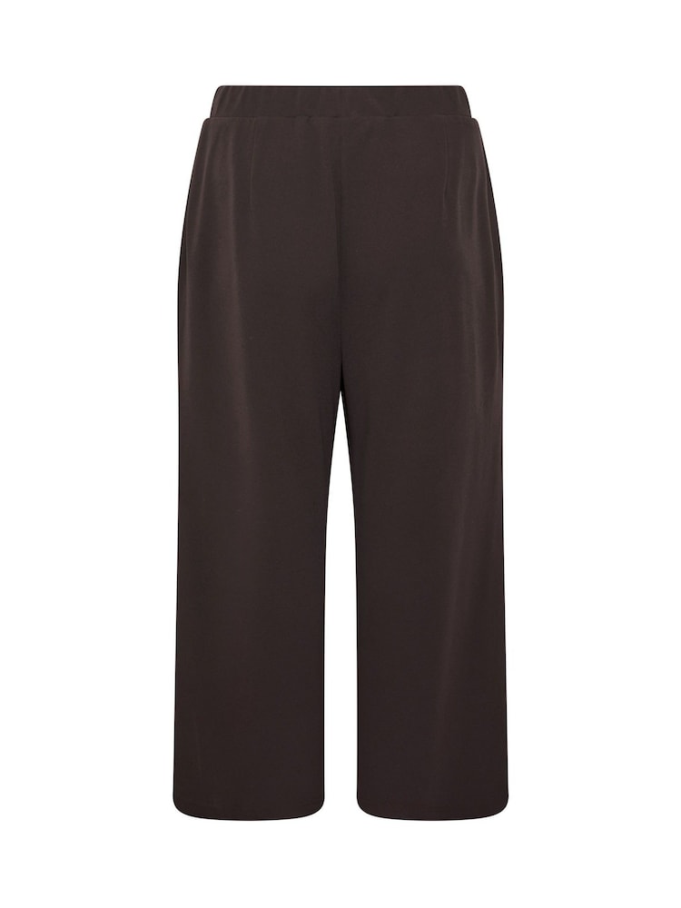 Yours Curve Brown Wide Leg Buckle Trousers - Image 6 of 6