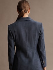Blue Denim Look Asymmetric Blazer - Image 3 of 6