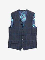 Blue Check Suit: Waistcoat - Image 1 of 3