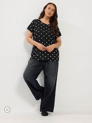 Yours Curve Black/Brown/Purple Core T-Shirts 3 Pack - Image 3 of 9