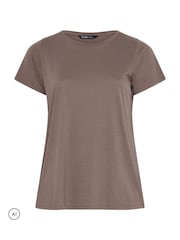 Yours Curve Black/Brown/Purple Core T-Shirts 3 Pack - Image 6 of 9
