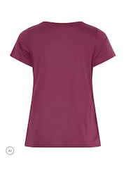 Yours Curve Black/Brown/Purple Core T-Shirts 3 Pack - Image 7 of 9