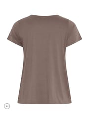 Yours Curve Black/Brown/Purple Core T-Shirts 3 Pack - Image 8 of 9