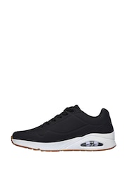 Skechers Black/White Standard Fit Mens Uno Stand On Air Lace-Up Sports Trainers - Image 3 of 6