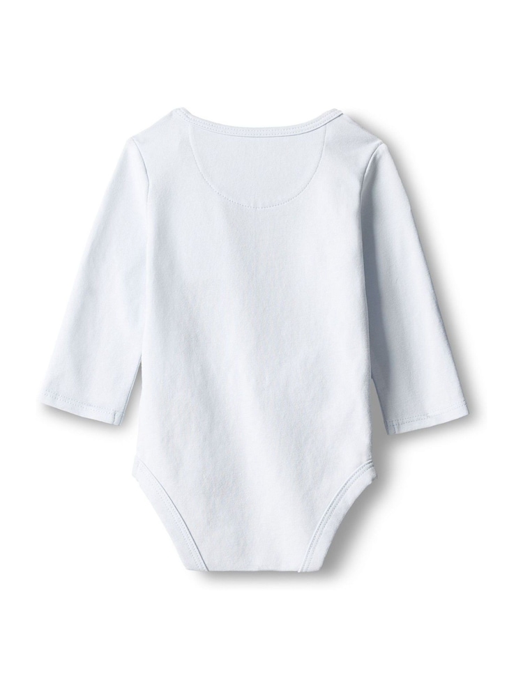 Asul - Calvin Klein Newborn Signature Logo Bodysuit - Larawan 2 ng 3