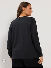 Yours Curve Black Sequin Christmas Tree Novelty T-Shirt - Image 3 of 6