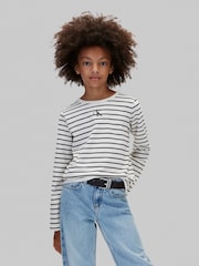 Calvin Klein Blue Stripe Long Sleeve T-Shirt - Image 1 of 5