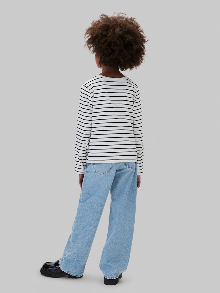 Calvin Klein Blue Stripe Long Sleeve T-Shirt - Image 2 of 5