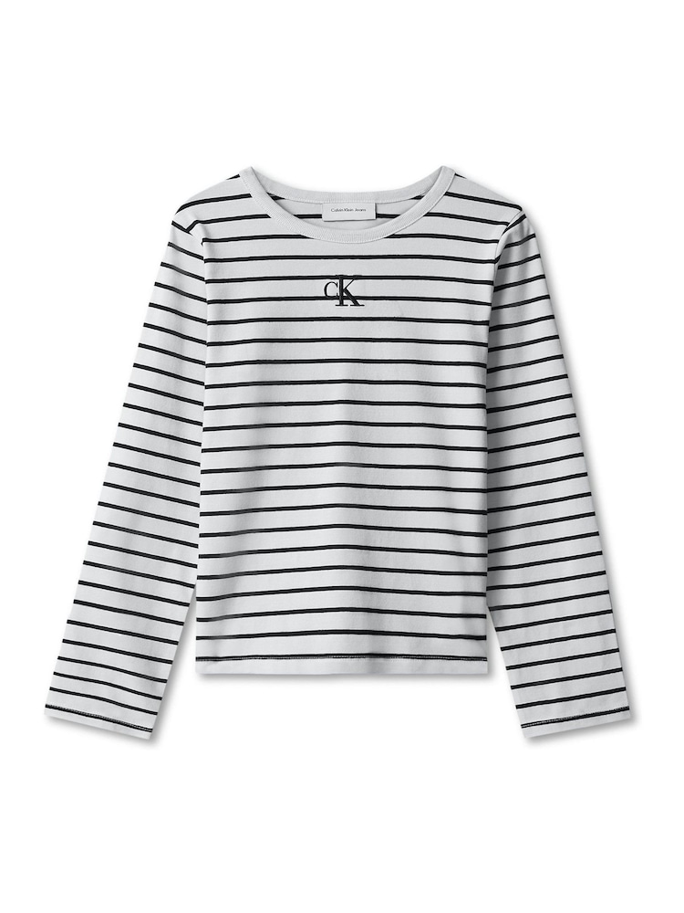Calvin Klein Blue Stripe Long Sleeve T-Shirt - Image 5 of 5