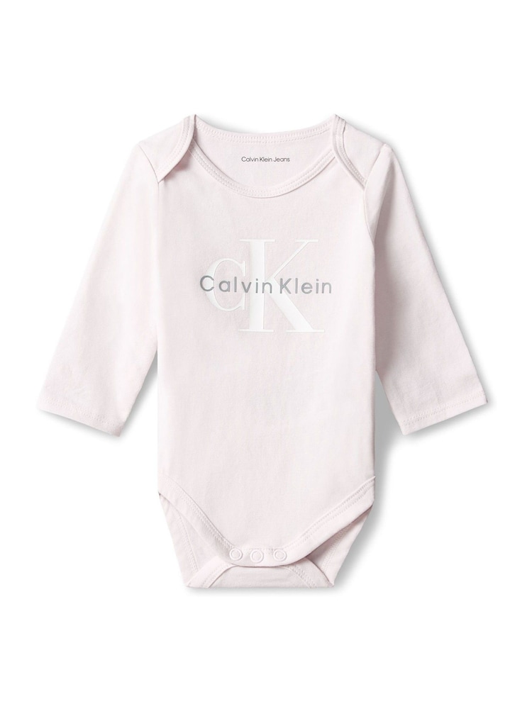 Lila - Calvin Klein Newborn Signature Logo Bodysuit - Larawan 2 ng 3