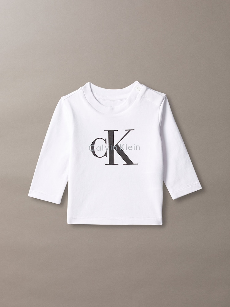 Calvin Klein Yenidoğulmuş Uzun Qollu Loqolu Fутболка - 1şəkildən 1 şəkil