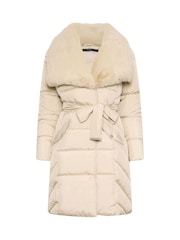 Star by Julien MacDonald Cream Fur Collar Padded Coat - Image 6 of 7
