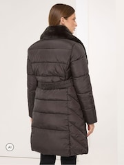 Star by Julien MacDonald Brown Fur Collar Padded Coat - Image 3 of 6